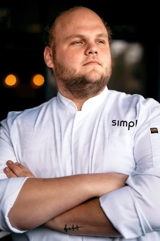 Jacques from Jacques Bakery in a white chef jacket